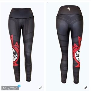 Nominou Maple Leaf Black Leggings